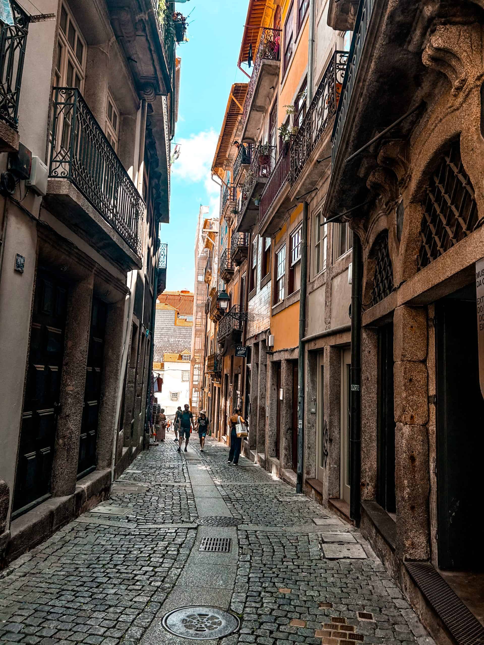 A bright alleyway in Porto, Portugal