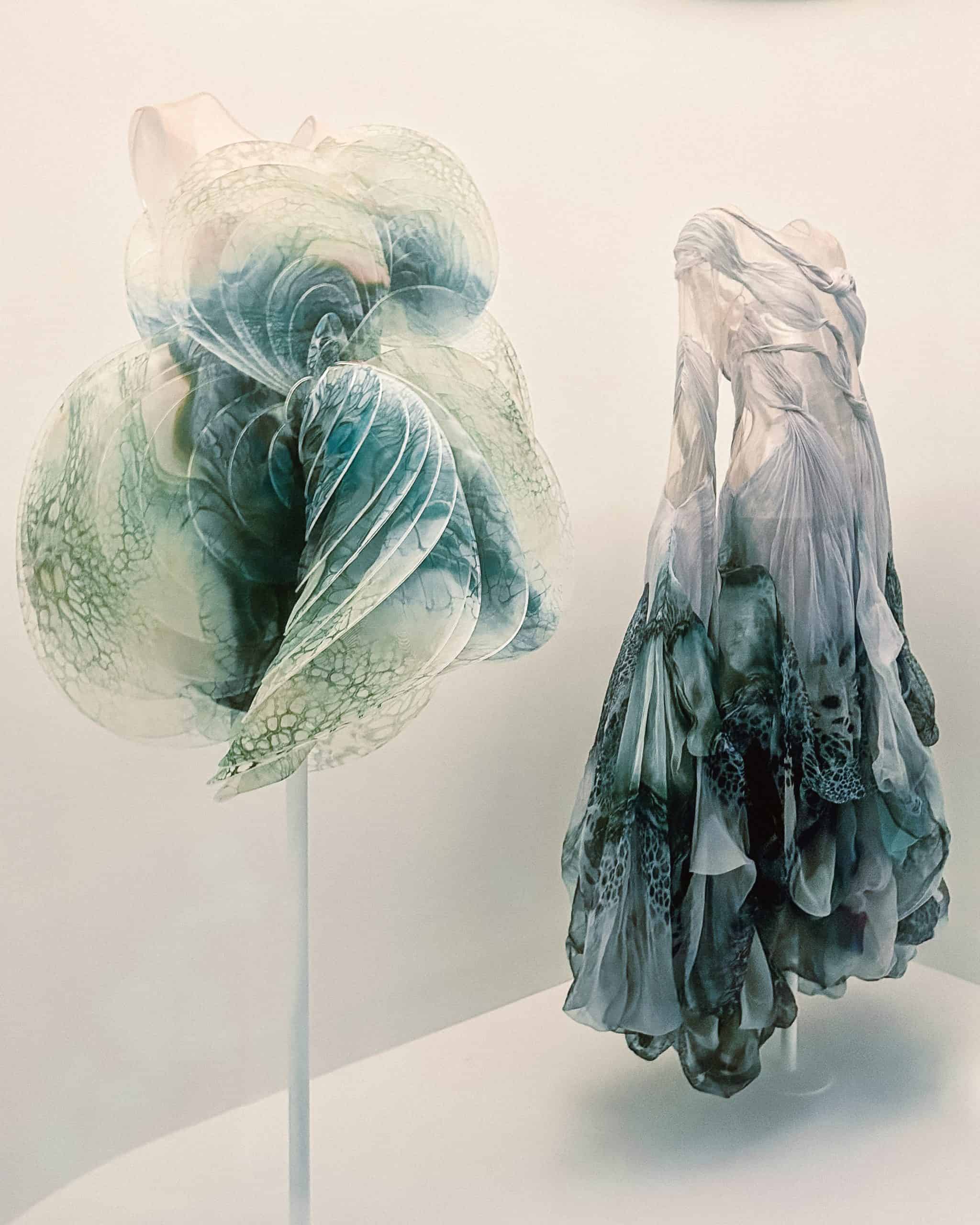 Beautiful dresses featured in the fashion exhibit in the MET in New York