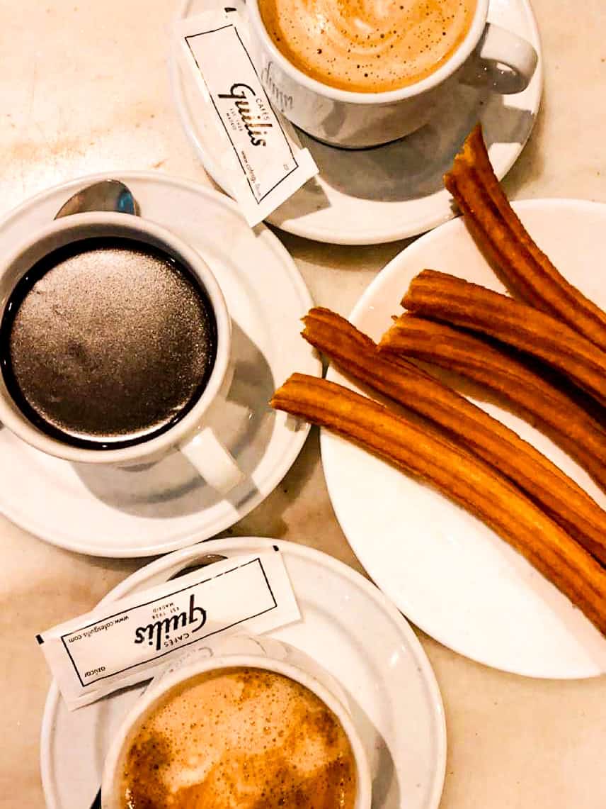 Living in Spain Coffee, churros, and chocolate at a café in Spain