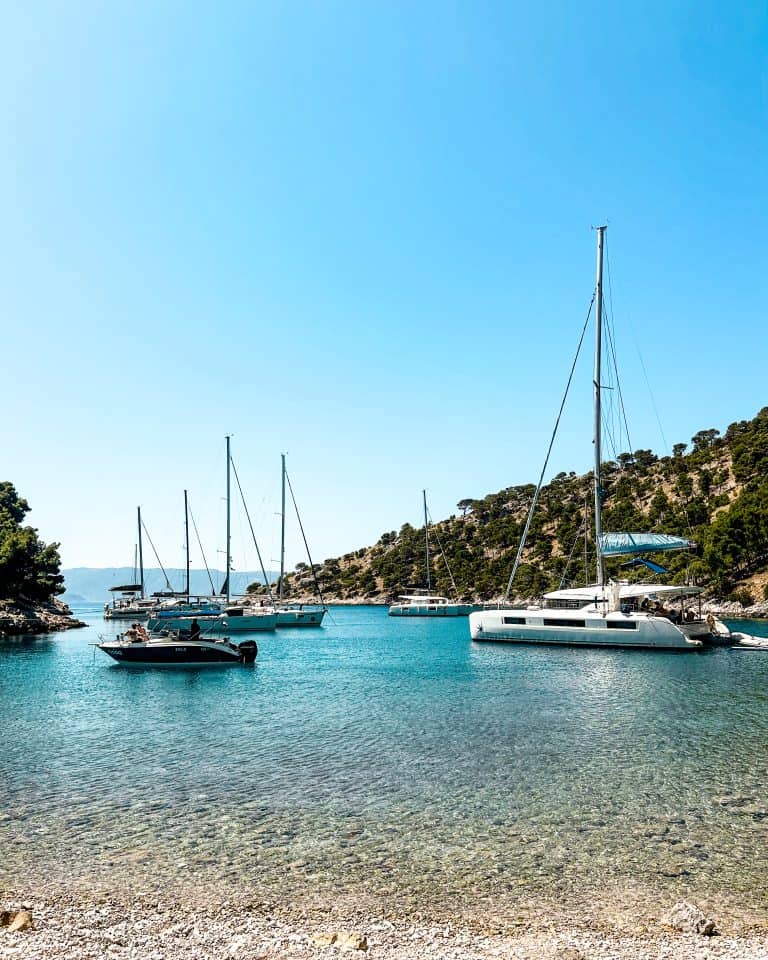 sailboats near the shore in Croatia