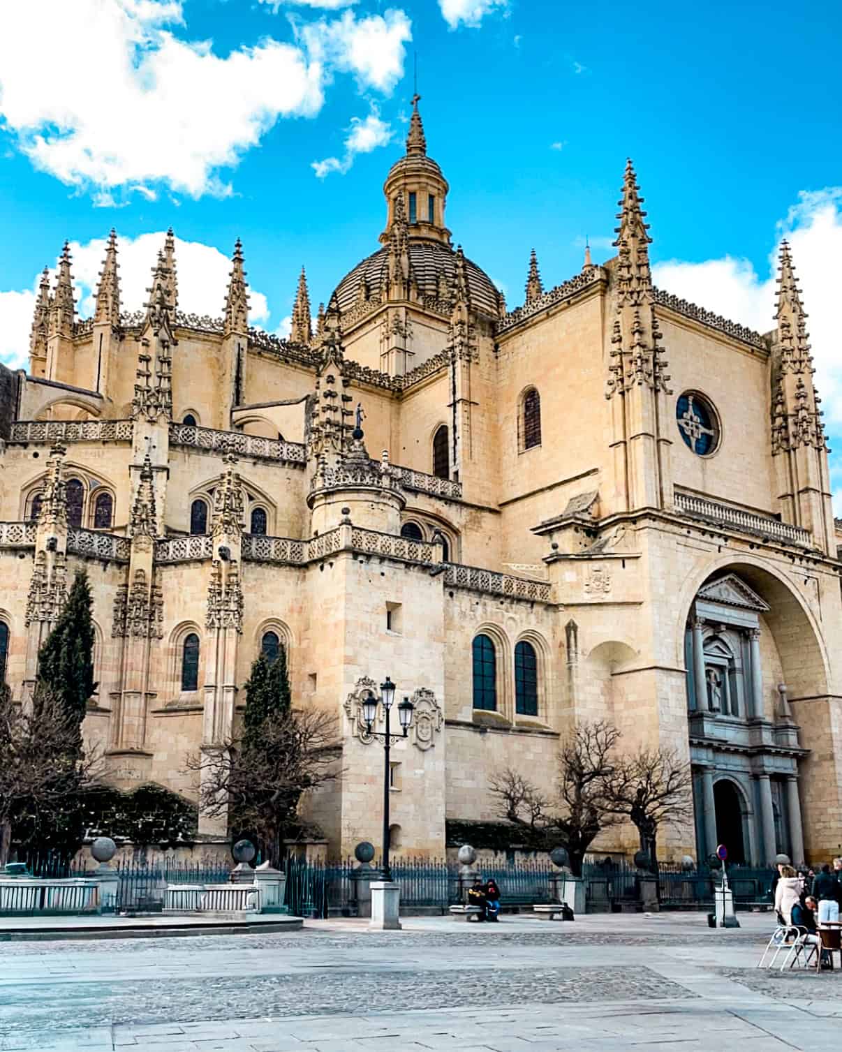 famous cathedral in Segovia, Spain on a sunny winter day