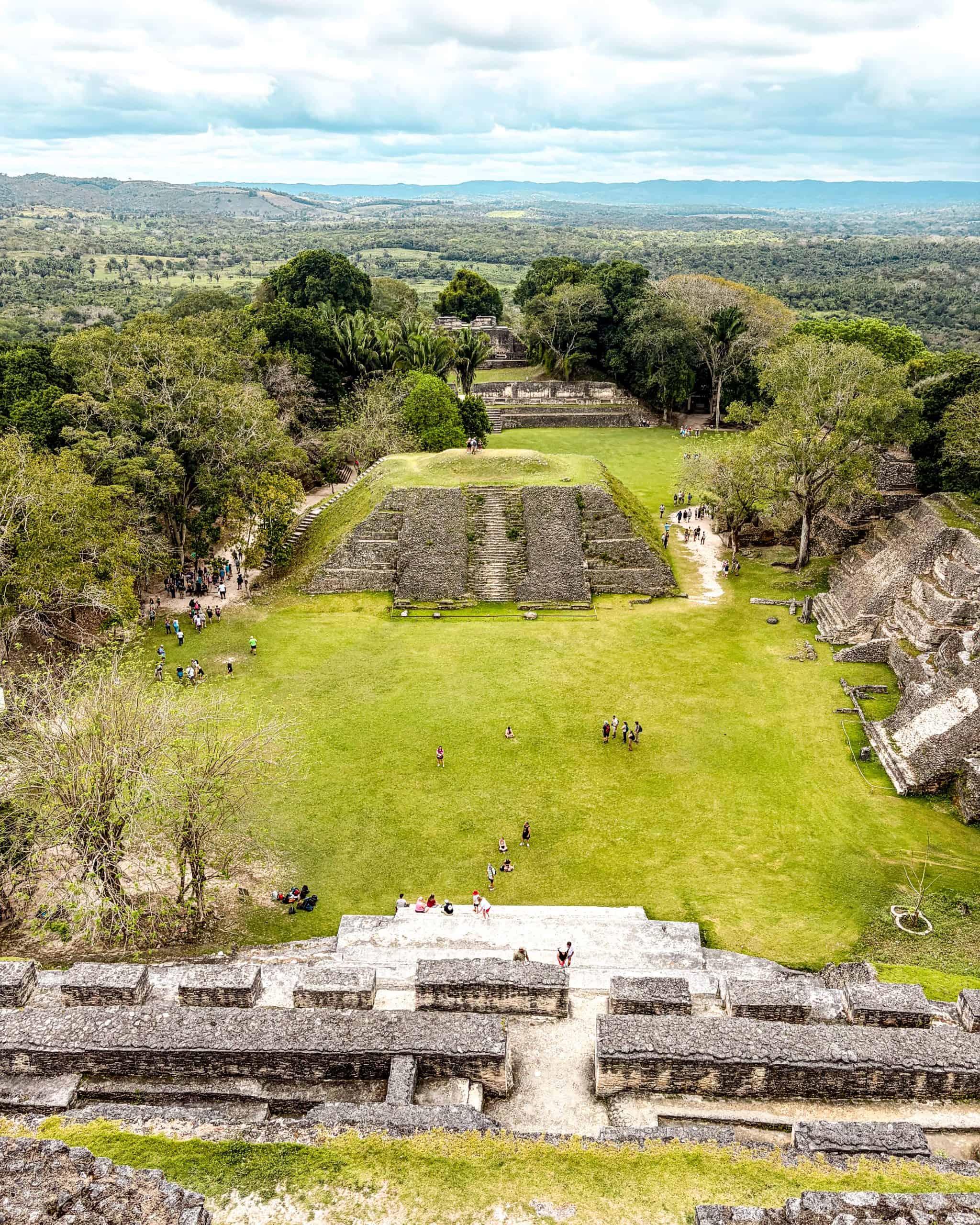 Overlooking the jungle canopy from the top of Xunantunich on a clear spring day